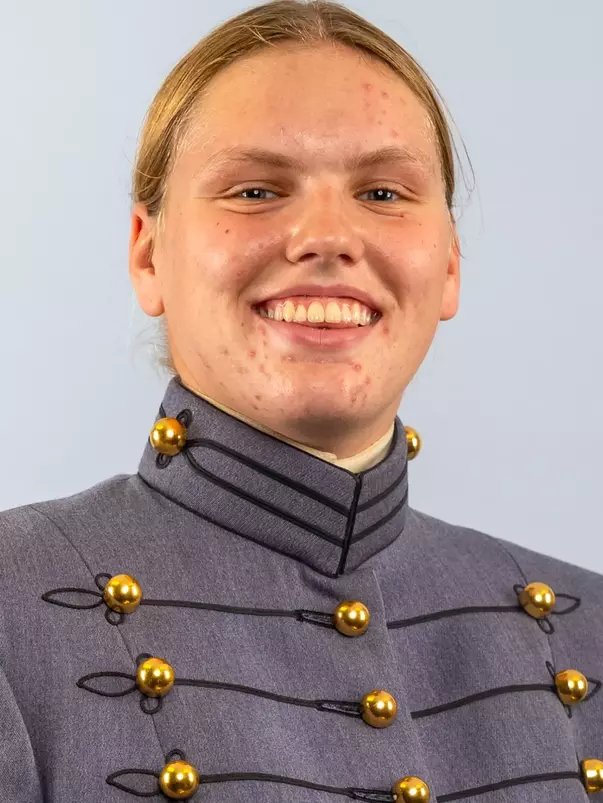 Reagan Graybill Headshot with Cadet full dress gray on.