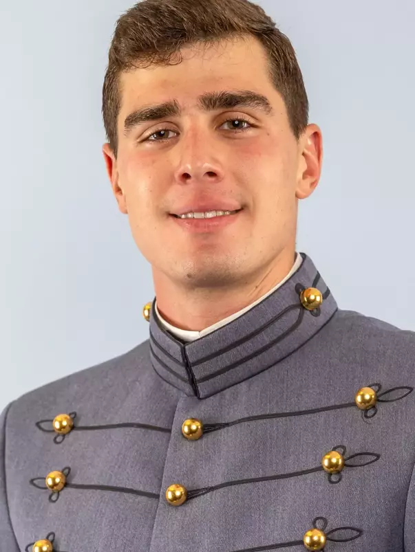 Thomas Hadji Headshot with Cadet full dress gray on