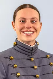 Hadley King Headshot with Cadet full dress gray on.