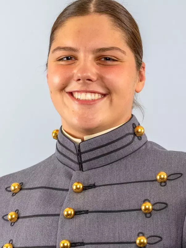 Avery Lord Headshot with Cadet full dress gray on.