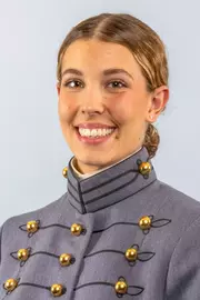 Emma Marsh Headshot with Cadet full dress gray on.