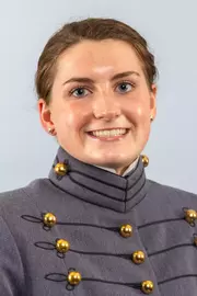 Delaney McGlaughlin Headshot with Cadet full dress gray on.