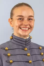 Tiana Mescher Headshot with Cadet full dress gray on.