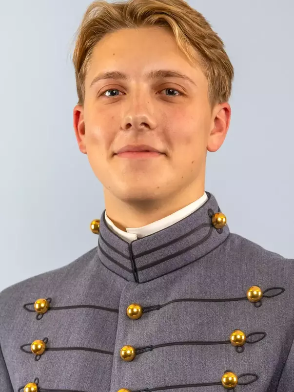 Lucas Mowry Headshot with Cadet full dress gray on