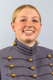 Abby Reich Headshot with Cadet full dress gray uniform on.