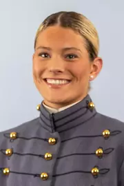 Addie Rice Headshot with Cadet full dress gray uniform on.