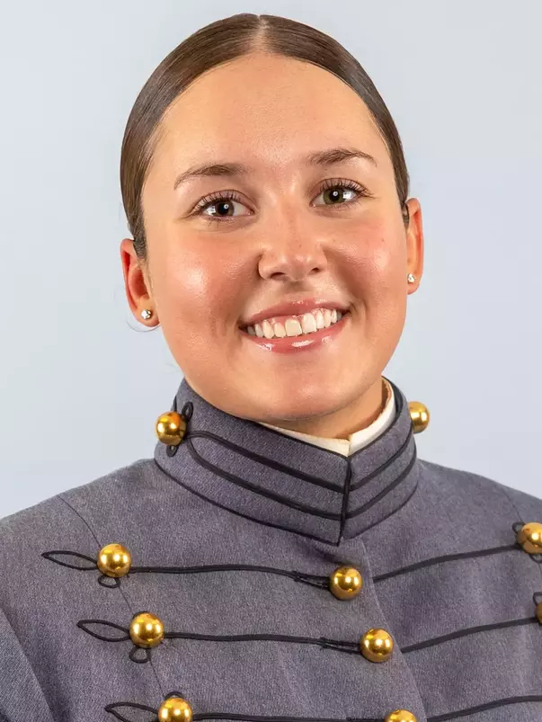 Grace Wagner Headshot with Cadet full dress gray uniform on.