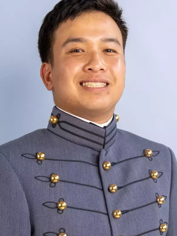 Alan Ton Headshot with Cadet full dress gray on.