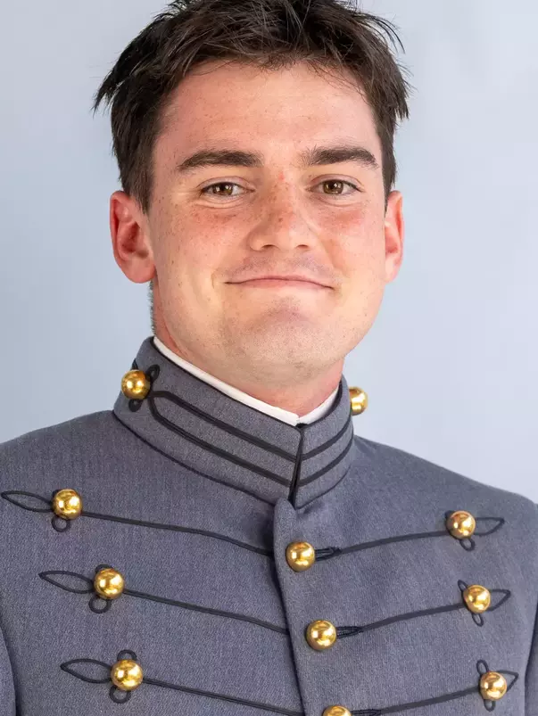 Davis McDonald Headshot with Cadet full dress gray on.