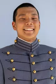 Jimin Jung Headshot with Cadet full dress gray on.