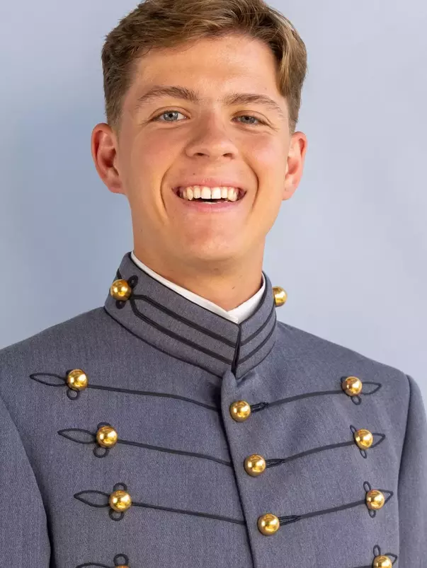 Preston Achter Headshot with Cadet full dress gray on.