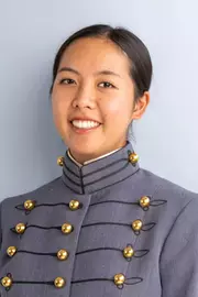 Ylan Duong Headshot with Cadet full dress gray on.