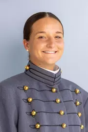 Allison Harris Headshot with Cadet full dress gray on.