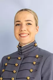 Maria Miroshnichenko Headshot with Cadet full dress gray on.