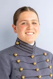 Emily Ruckno Headshot with Cadet full dress gray on.