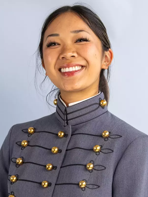 Naomi Widiaman Headshot with Cadet full dress gray on.