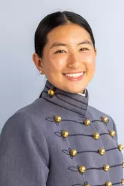 Sarah Yan Headshot with Cadet full dress gray on.