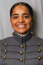 Sabrina Rebolledo Headshot with Cadet full dress gray.
