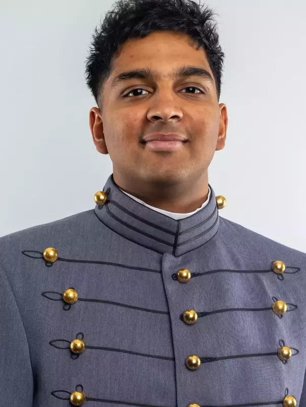 Noah Kalarickal Headshot with Cadet full dress gray.