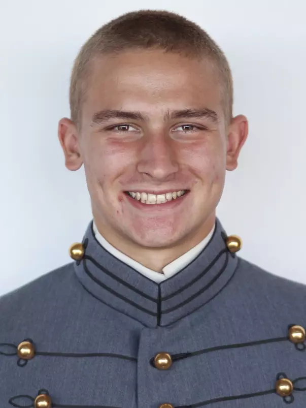 Drew Vandermeulen has his head shot photo taken.