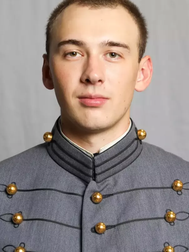 Rhys Wallin has his 2026-27 headshot photo taken.