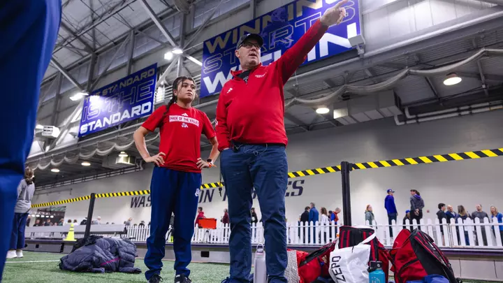 Jason Drake coaches Hannah Pacheco