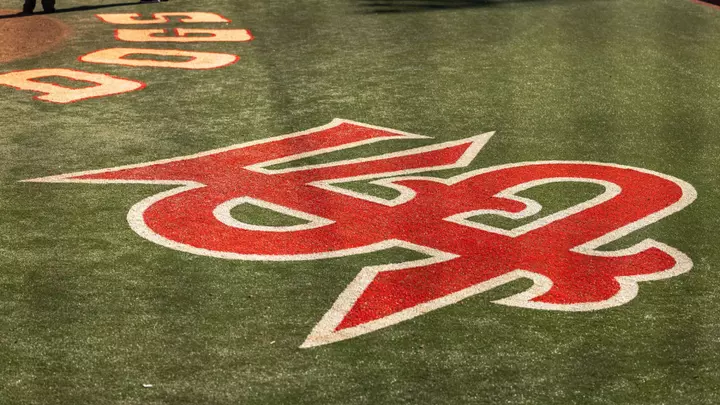 Fresno State Baseball Monogram on the field