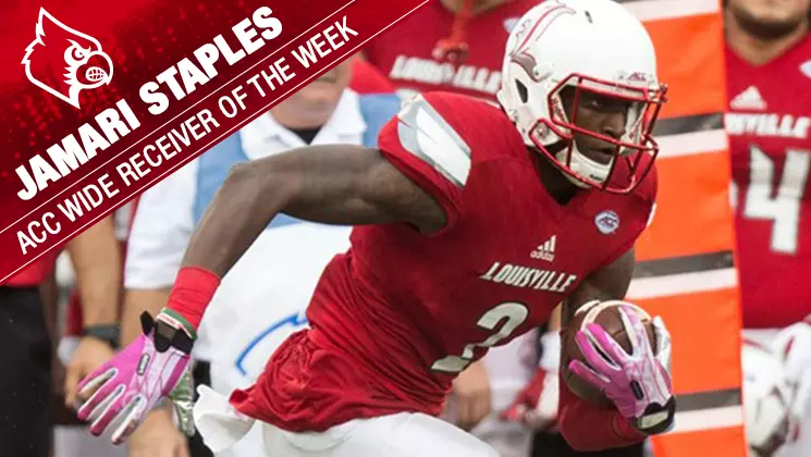 Staples Named ACC Wide Receiver of the Week