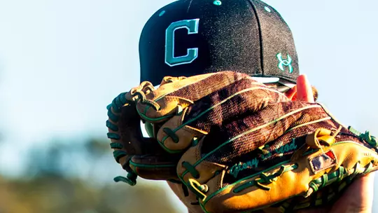 Baseball player catches ball prior to Fairfield game
