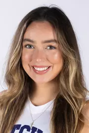 TCU volleyball #12 Julia Adams photographed in Fort Worth, Texas, on July 21, 2023. (Photo/Sharon Ellman)