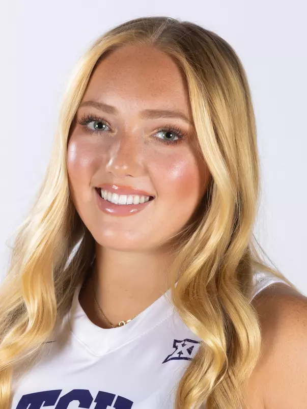 TCU volleyball #33 Riley Weigelt photographed in Fort Worth, Texas, on July 21, 2023. (Photo/Sharon Ellman)