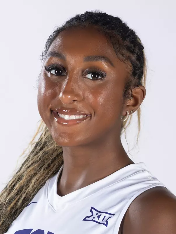TCU volleyball #3 Samiyah Abdur-Rahim photographed in Fort Worth, Texas, on July 21, 2023. (Photo/Sharon Ellman)