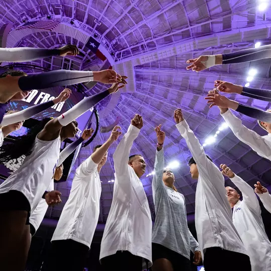 TCU Volleyball Huddle
