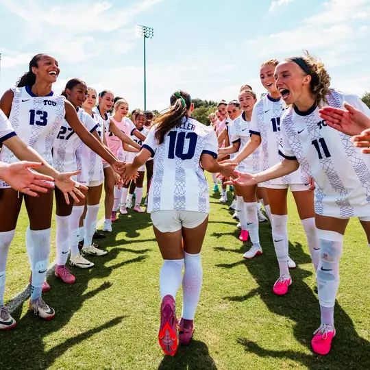 Kamdyn Fuller running through starting XI tunnel