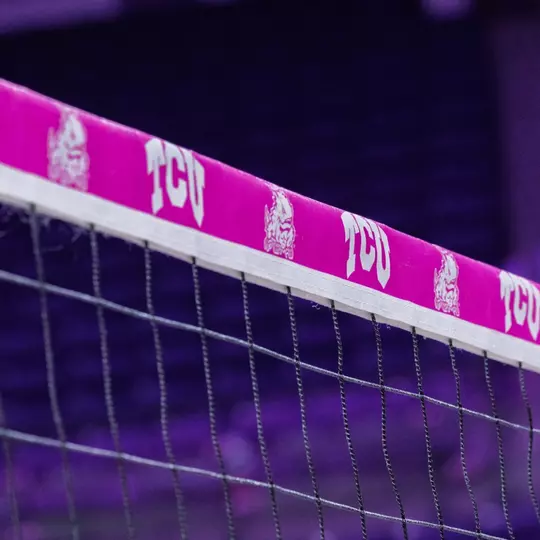 TCU Volleyball Pink Net for Dig Pink Match