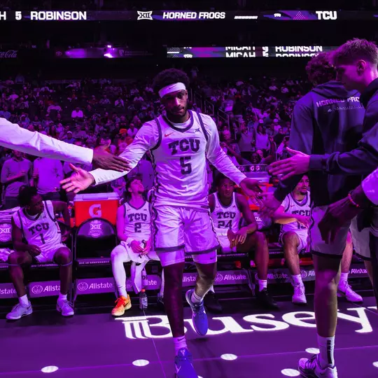Micah Robinson is introduced at the Big 12 Tournament.