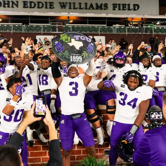 TCU postgame celebration after beating Baylor 17-6