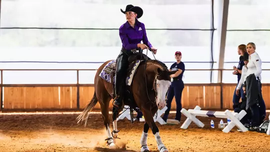 Rita Clausen Riding a Horse