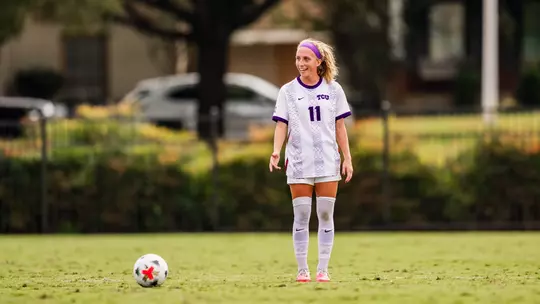 Bella Diorio fixing to take free kick