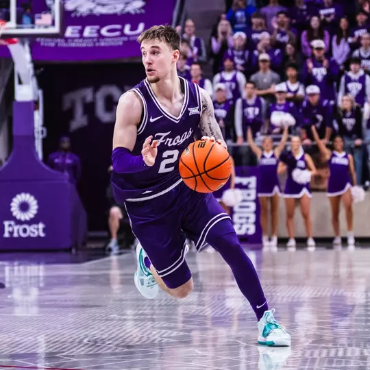Brock Harding drives to the basket.