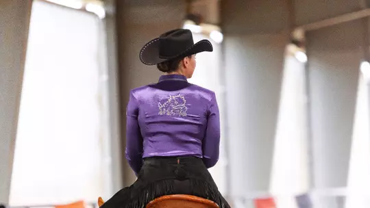 TCU equestrian rider at the Big 12 Championships