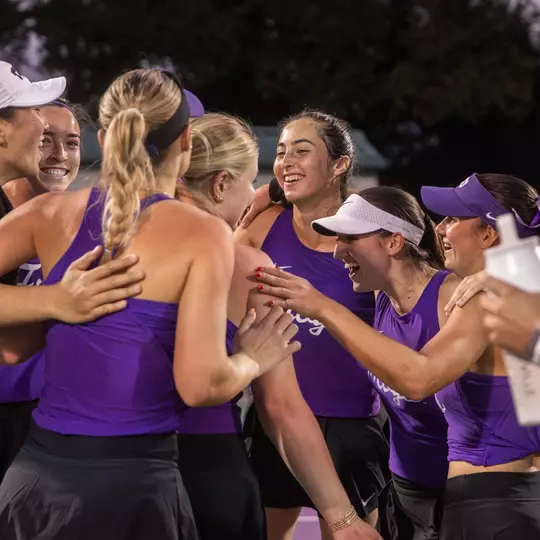 women's tennis team celebration