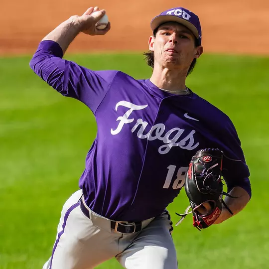 Zack James throws a pitch in a win at Baylor.