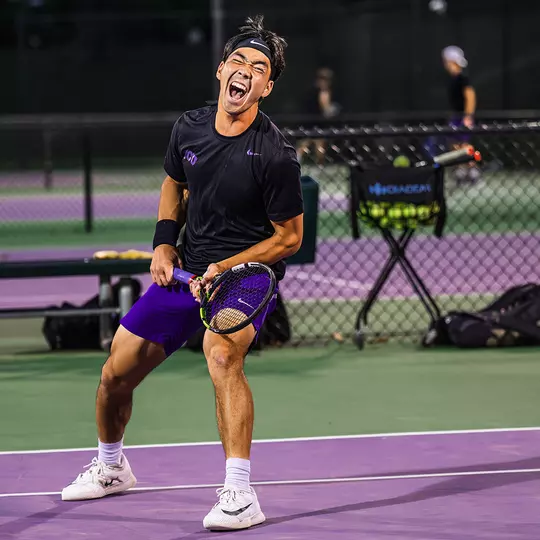 Duncan Chan celebrates during TCU's 4-1 victory over UCF on March 27.