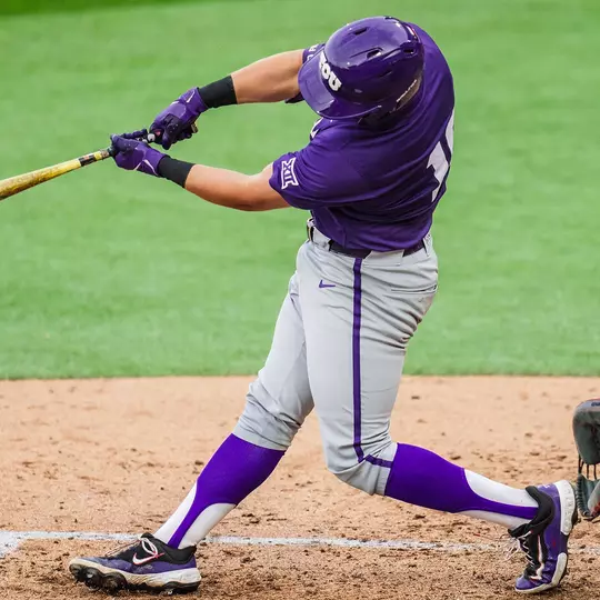 Nolan Traeger hits a three-run home run in the fifth at Oklahoma State.
