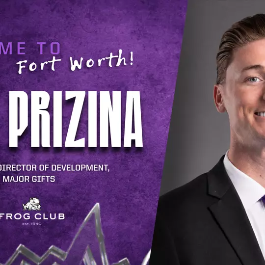 Jake Prizina graphic named associate director of development - major gifts