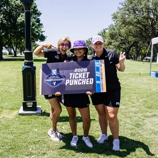 Kirstin Angosta celebrates after qualifying for the NCAA National Championships.