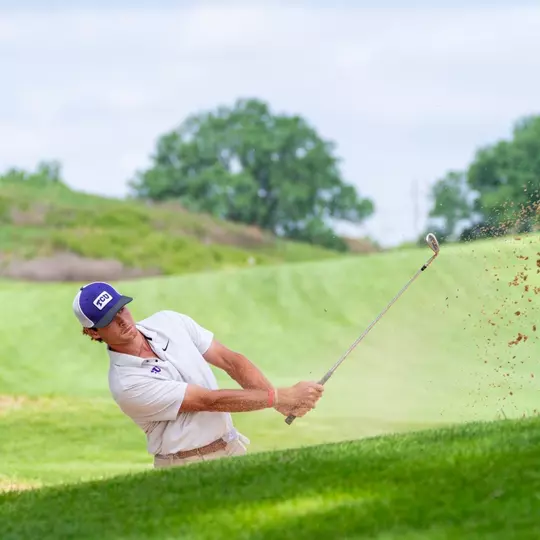 Jack Beauchamp hits out of the bunker.