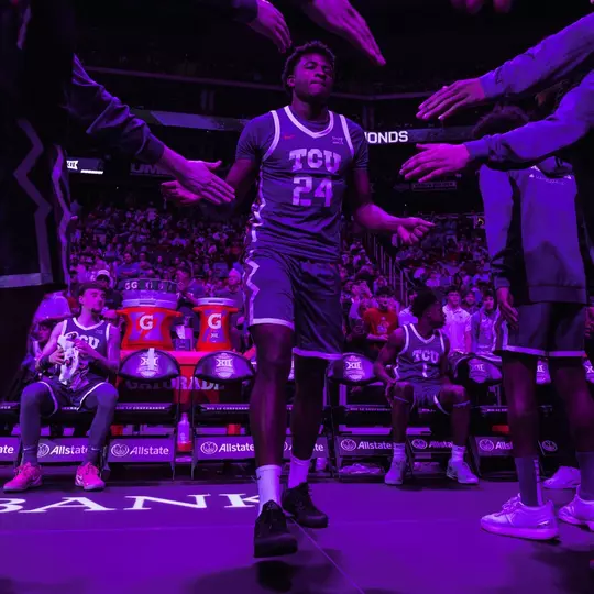 xavier edmonds walks through during starting lineups