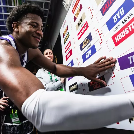 Xavier Edmonds moves TCU to the winner's side of the Big 12 Tournament bracket.